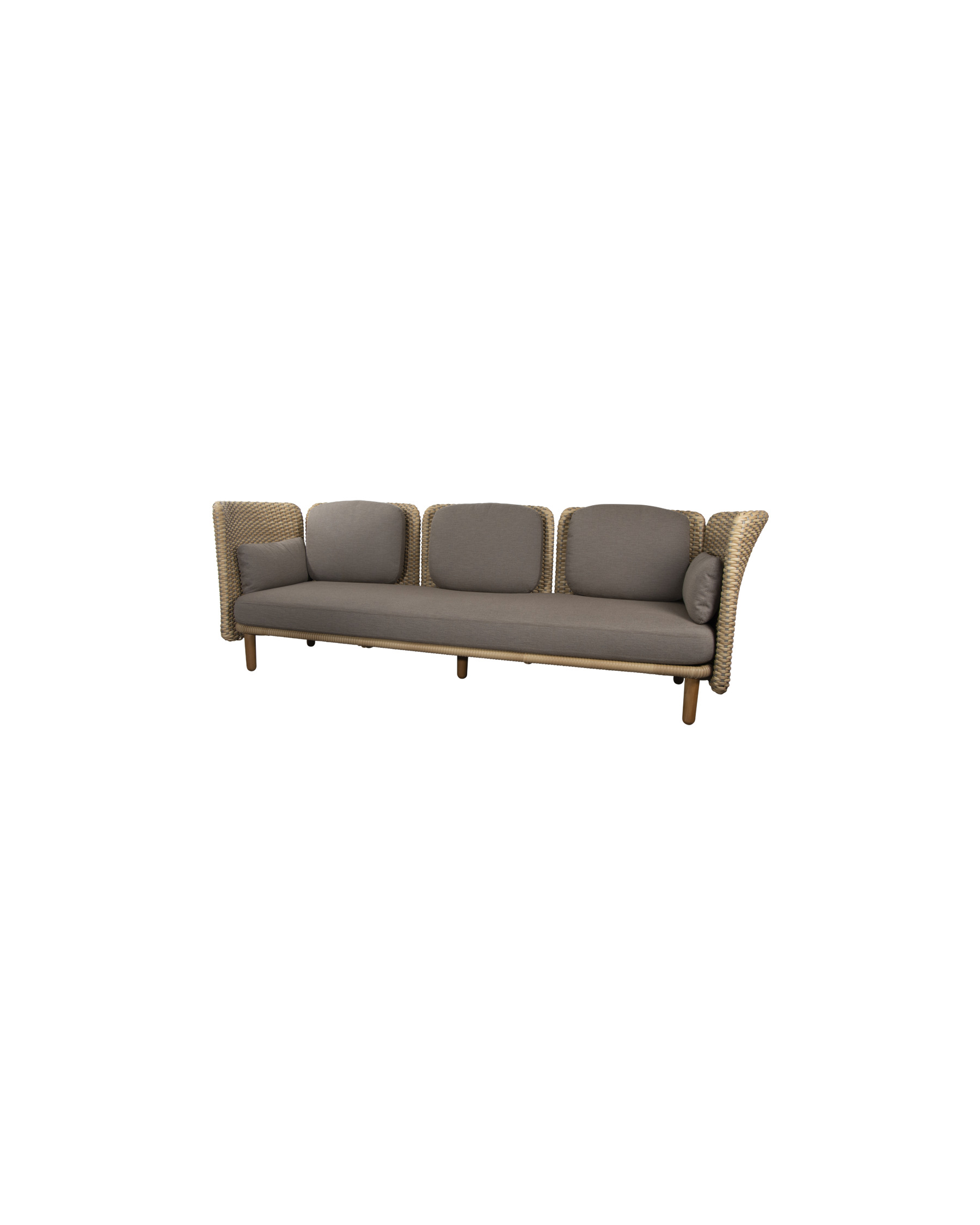 Cane-line Arch outdoor 3-seater sofa in natural Soft Rope with teak legs