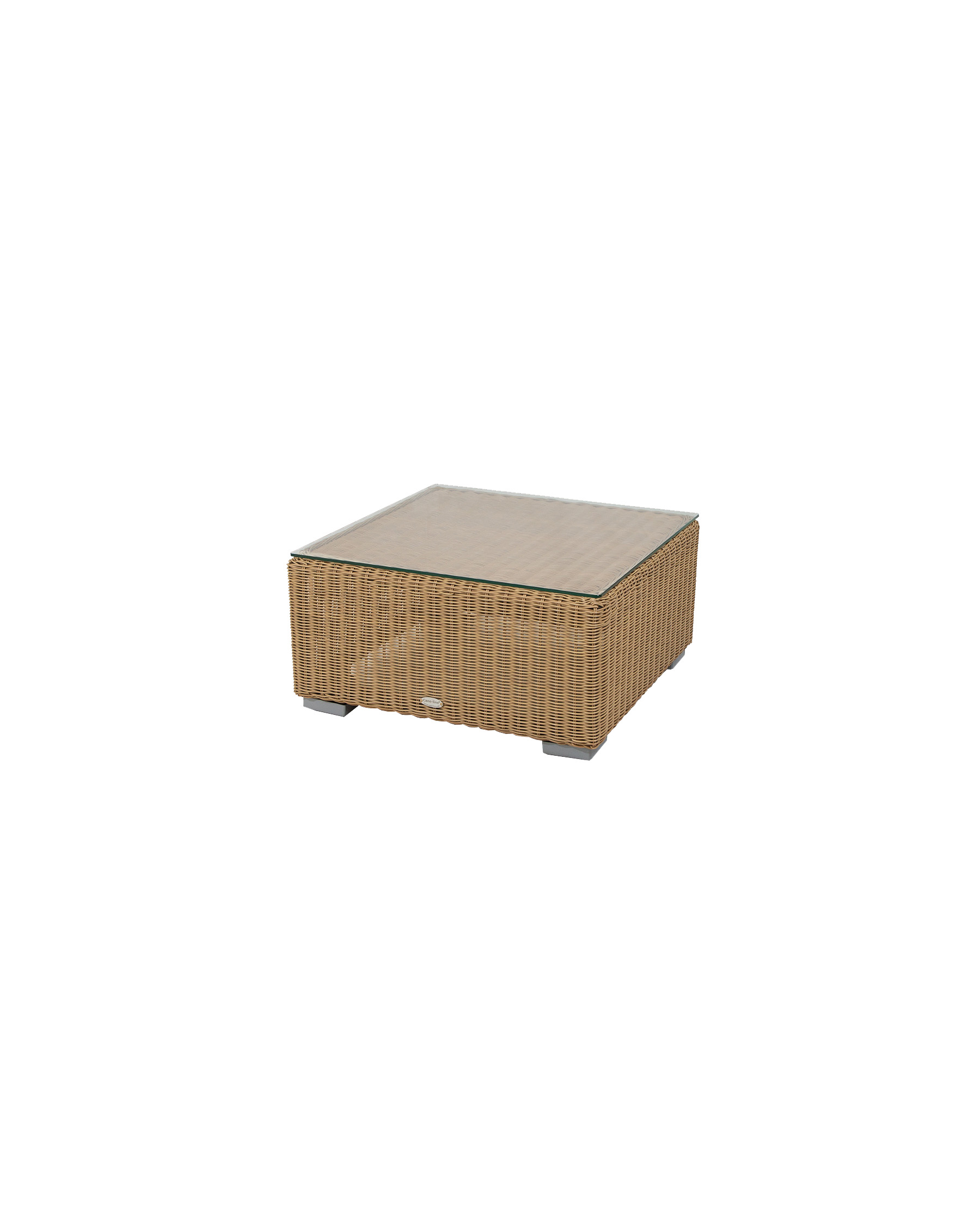 Cane-line Chester footstool and coffee table with glass top