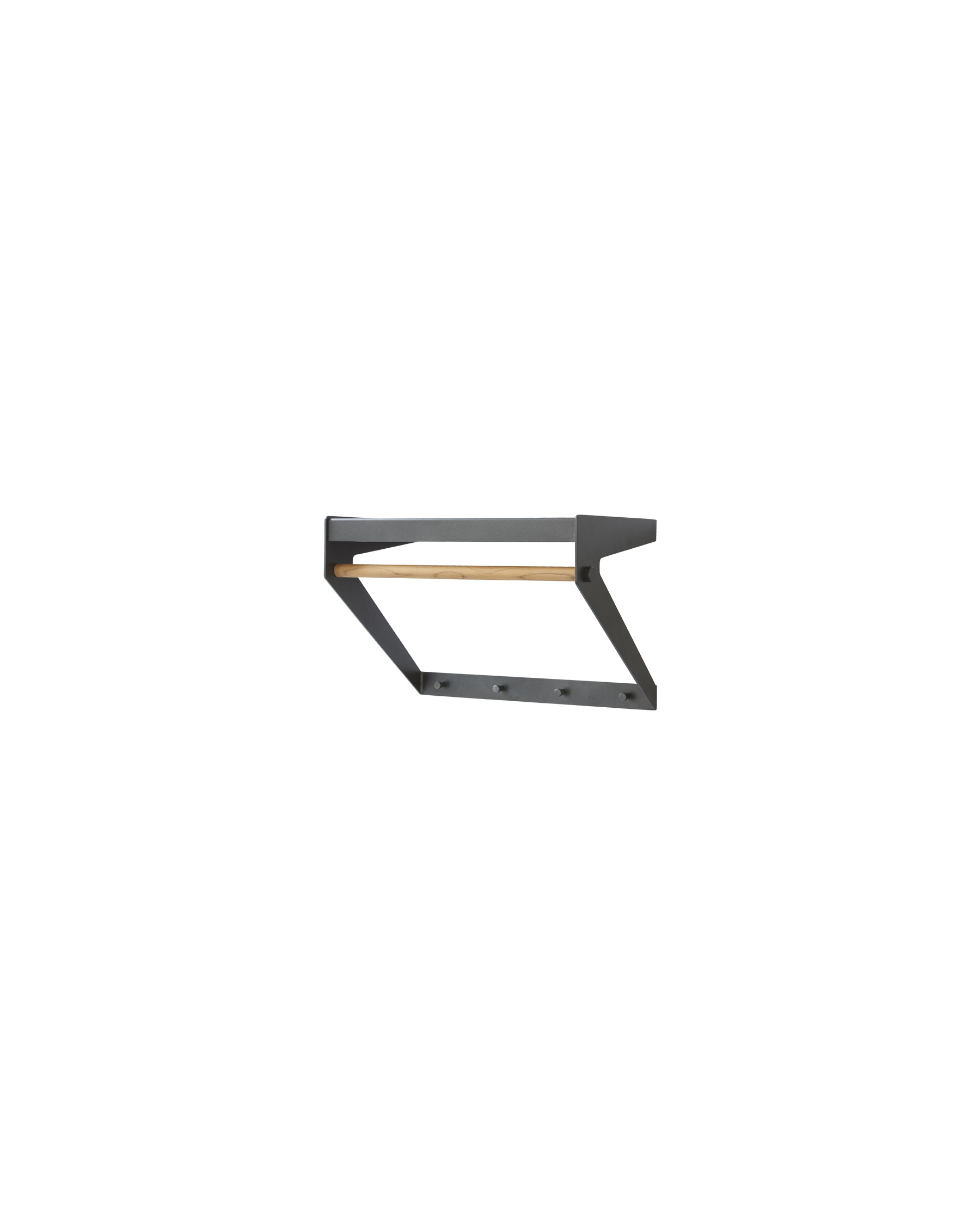 Cane-line Copenhagen wall-mounted city rack in teak and aluminum
