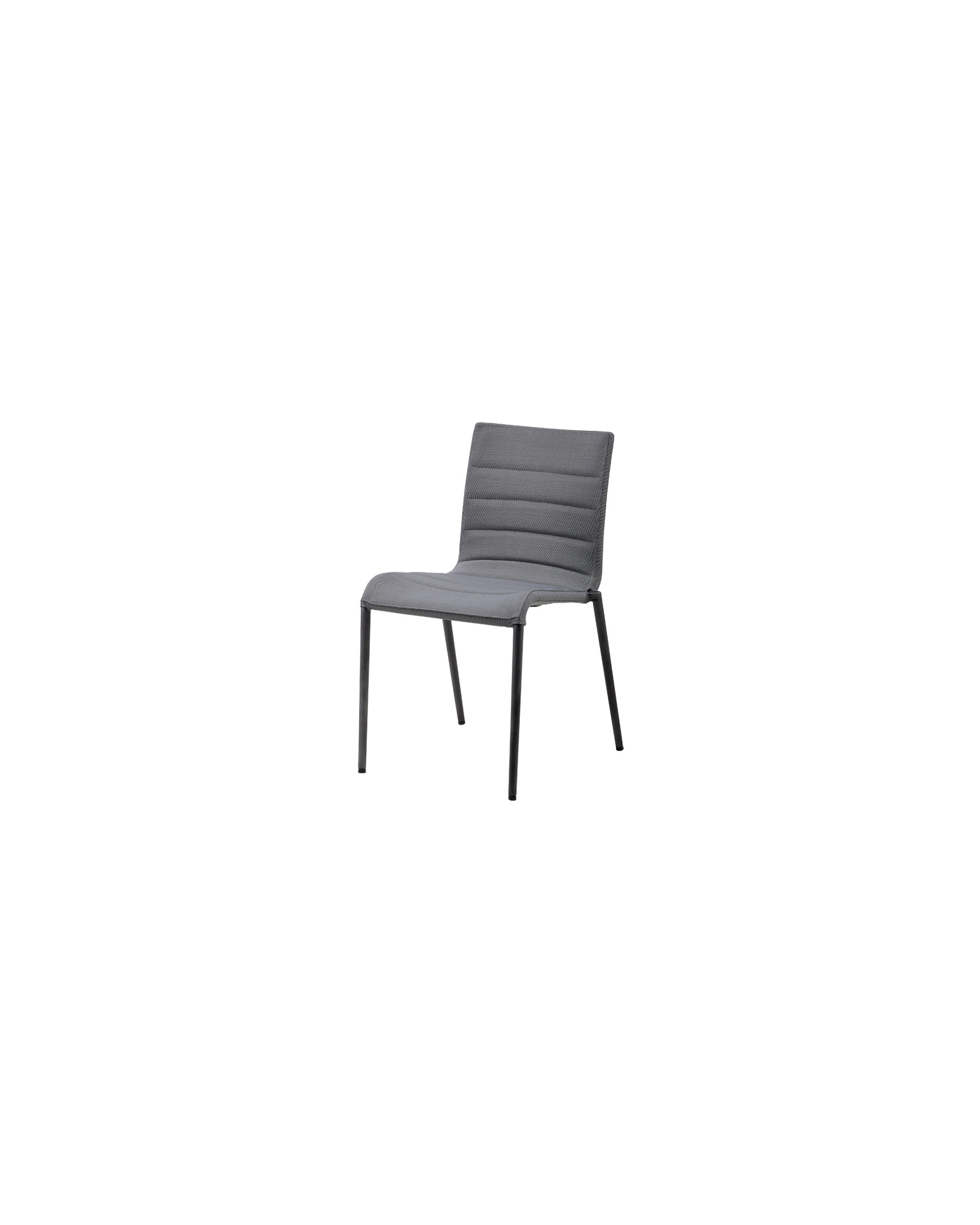 Cane-line Core outdoor dining chair in dark grey on an aluminum frame