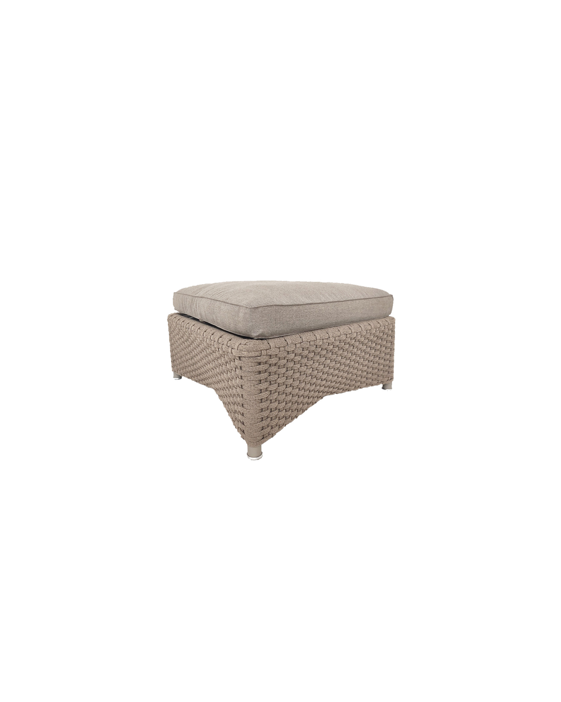 Cane-line Diamond outdoor footstool in taupe rope weave