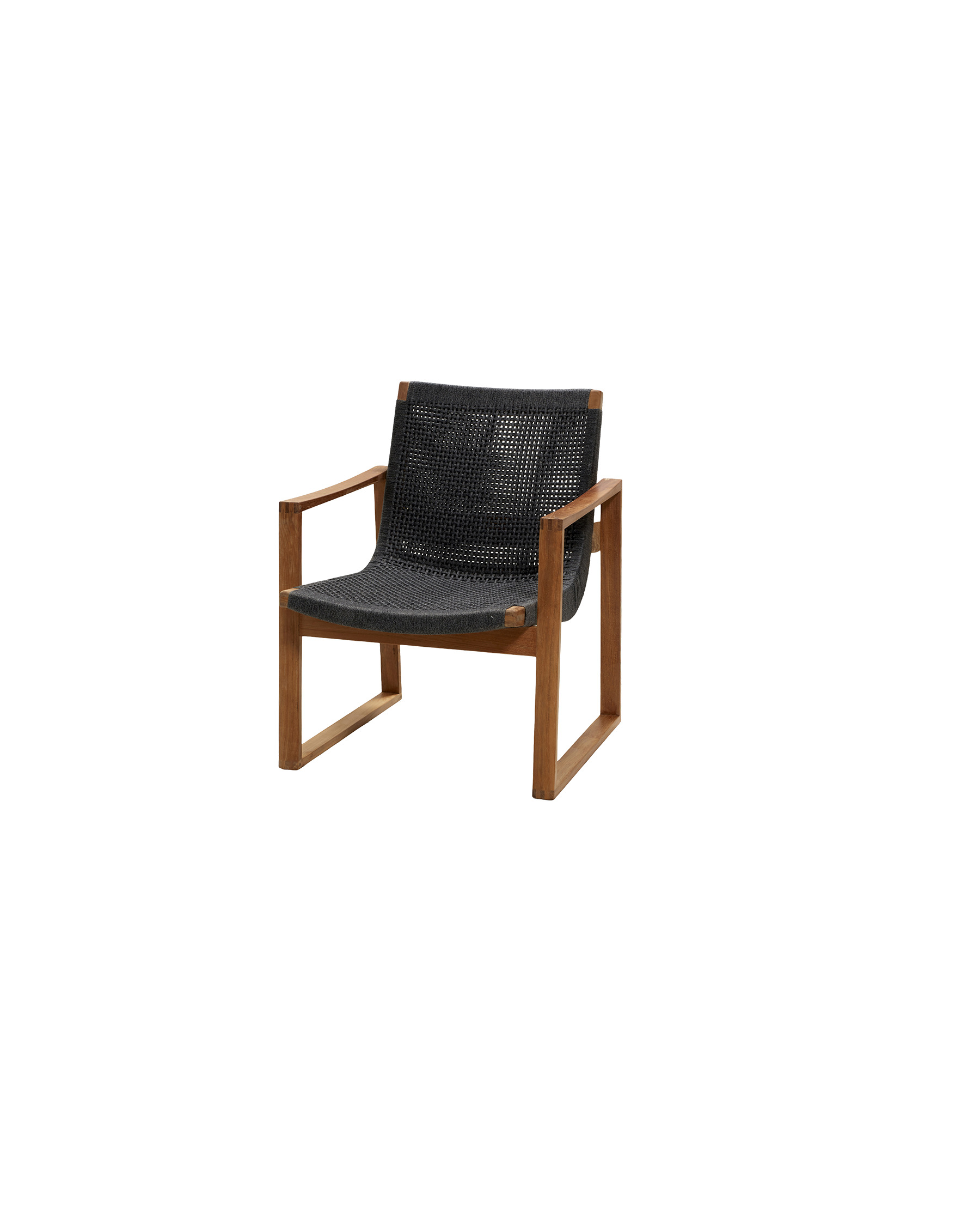 Cane-line Endless outdoor lounge chair in teak with grey cushions