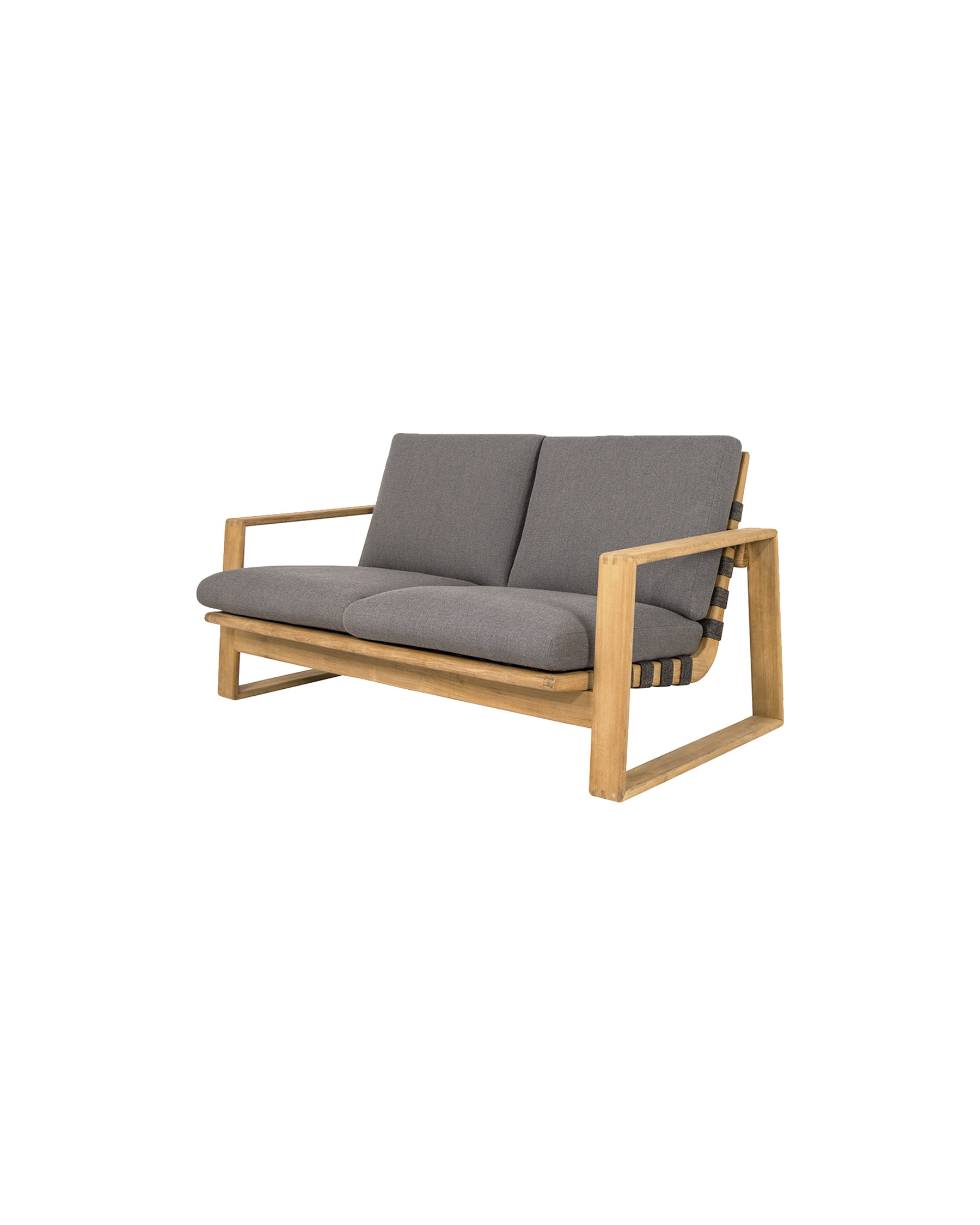 Cane-line Endless Soft outdoor 2-seater sofa in teak with grey cushions