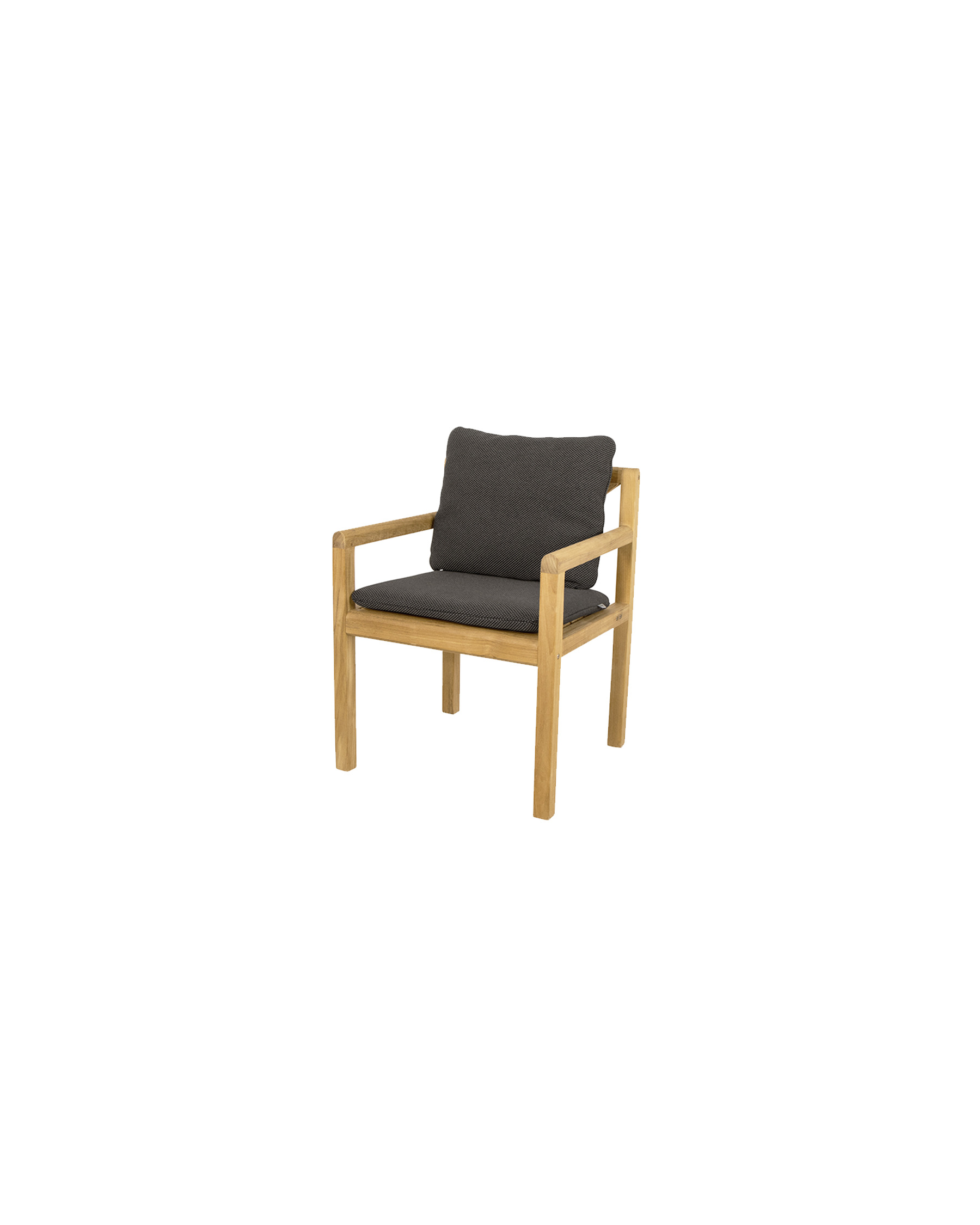 Cane-line Grace dining chair in teak with grey cushions