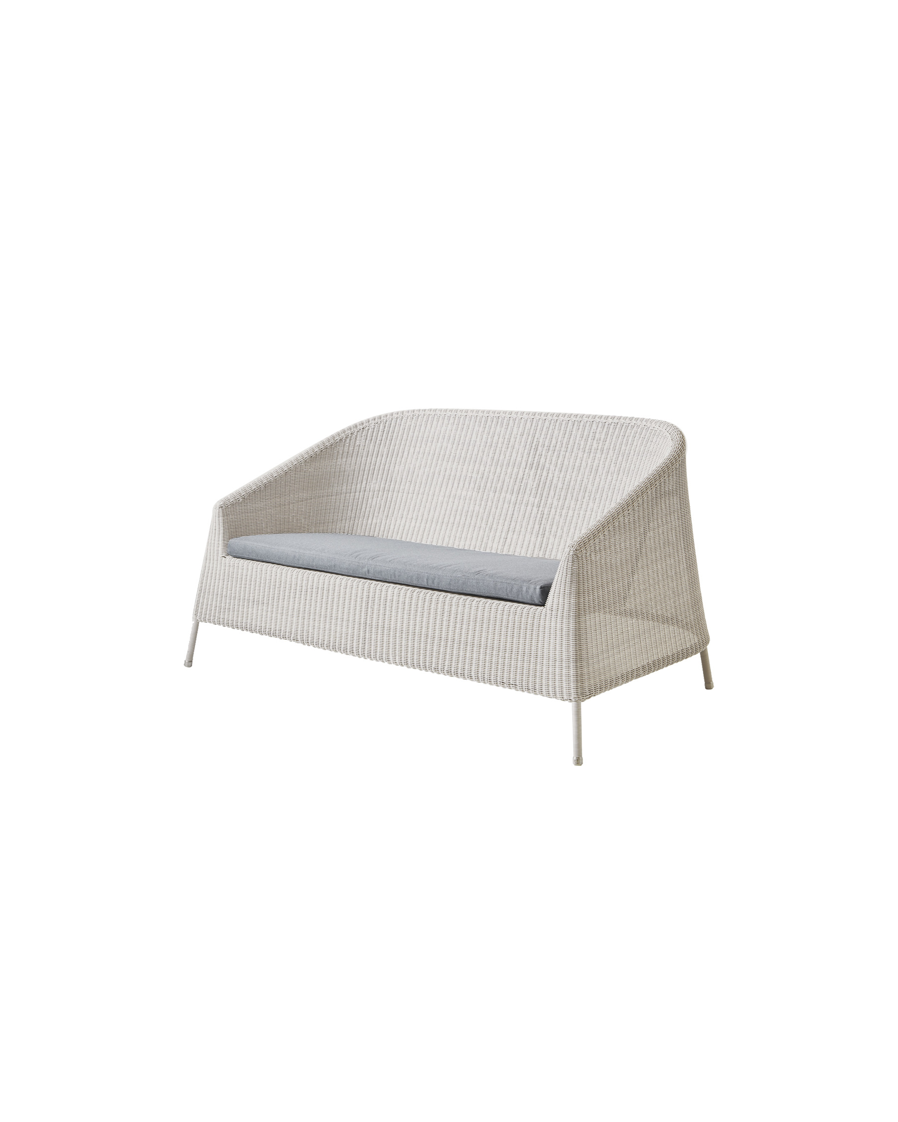 Cane-line Kingston 2-seater outdoor sofa in white-grey weave