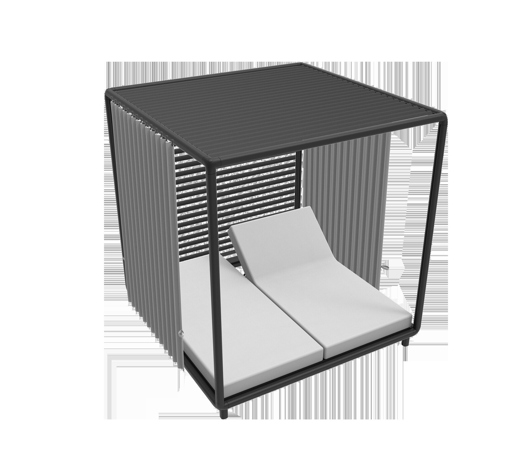 Cane-line Laze cabana with roof and side curtains