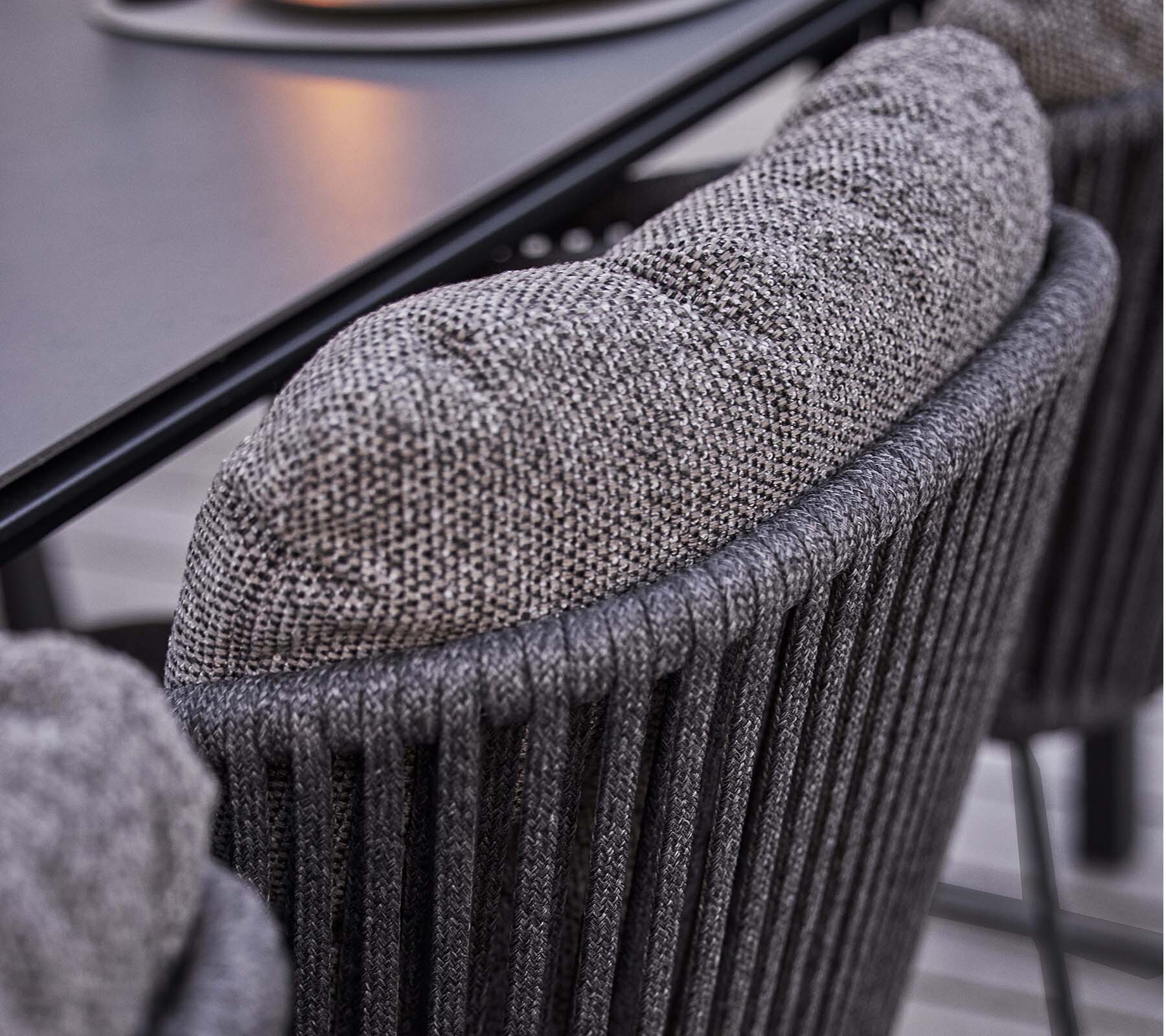 Cane-line Moments Soft Rope chair back, close-up of the weave