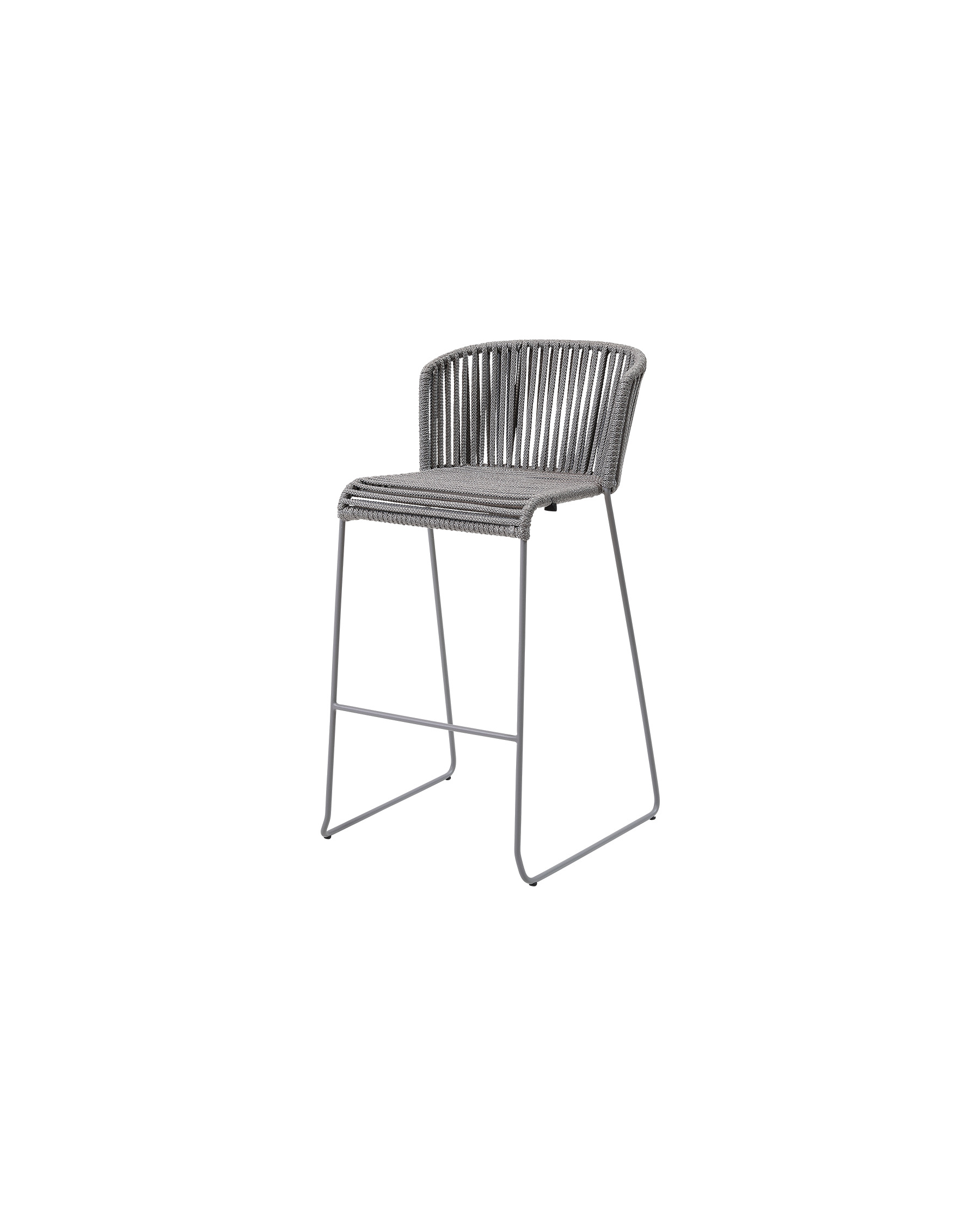 Cane-line Moments outdoor bar chair in grey Soft Rope