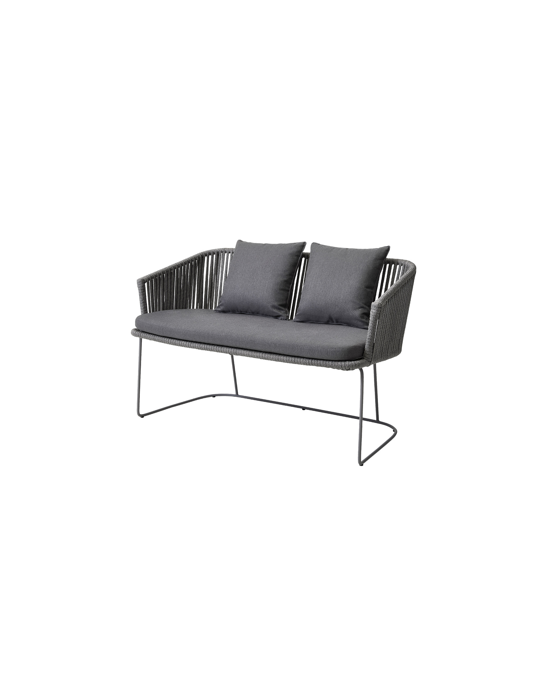 Cane-line Moments outdoor bench in grey Soft Rope