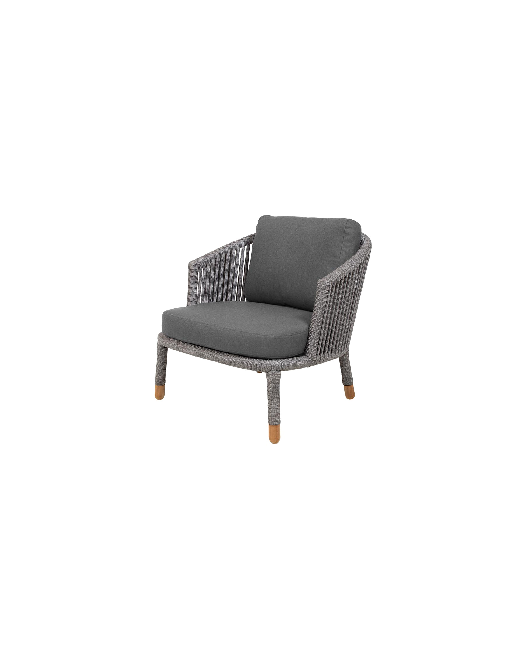 Cane-line Moments outdoor lounge chair in grey Soft Rope