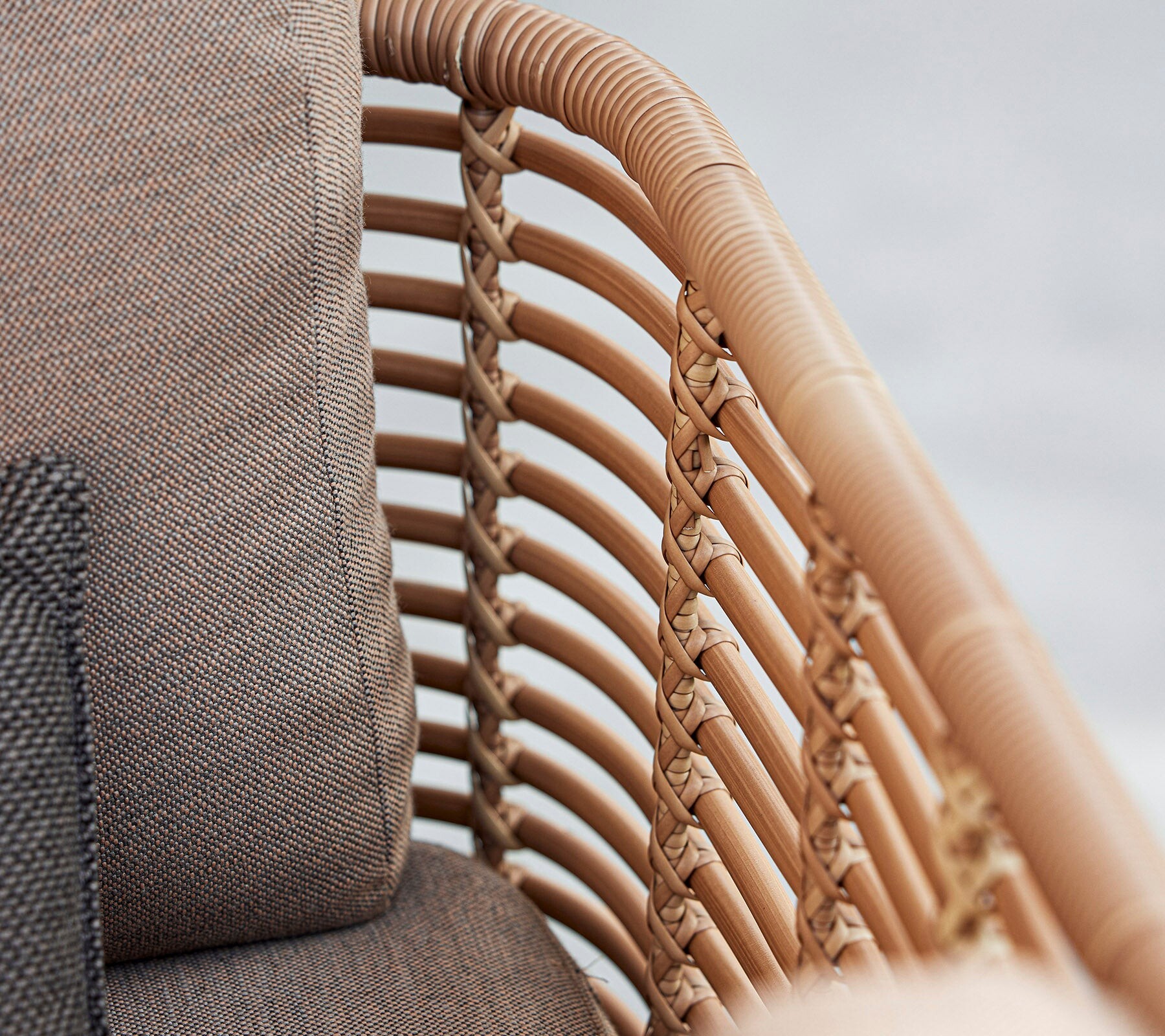 Cane-line Sense weave back, close-up of the natural Cane-line Weave