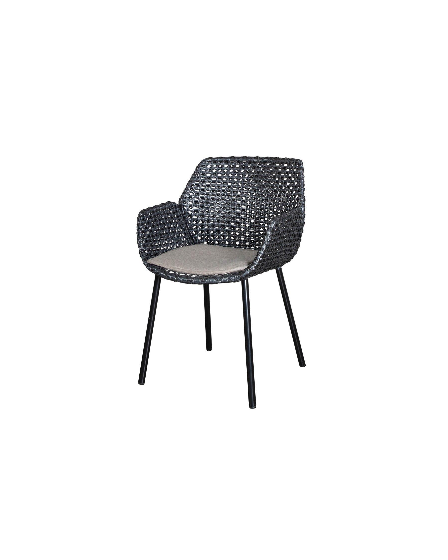 Cane-line Vibe outdoor dining chair in woven Cane-line Weave on a steel frame