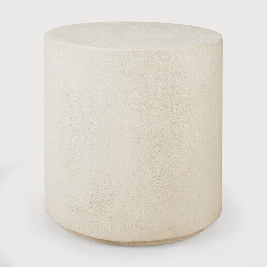Elements outdoor side table, round, microcement Off White