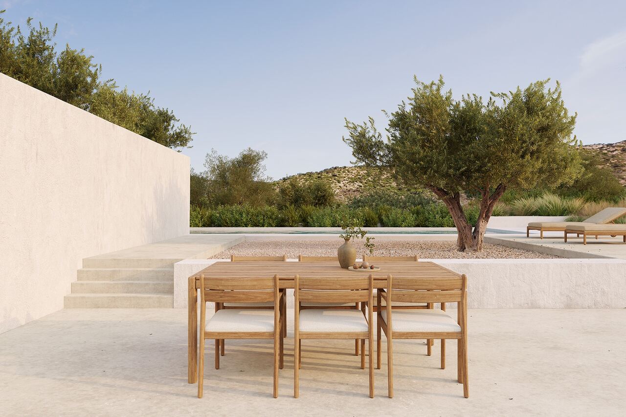 Jack outdoor dining chair with Off White cushion