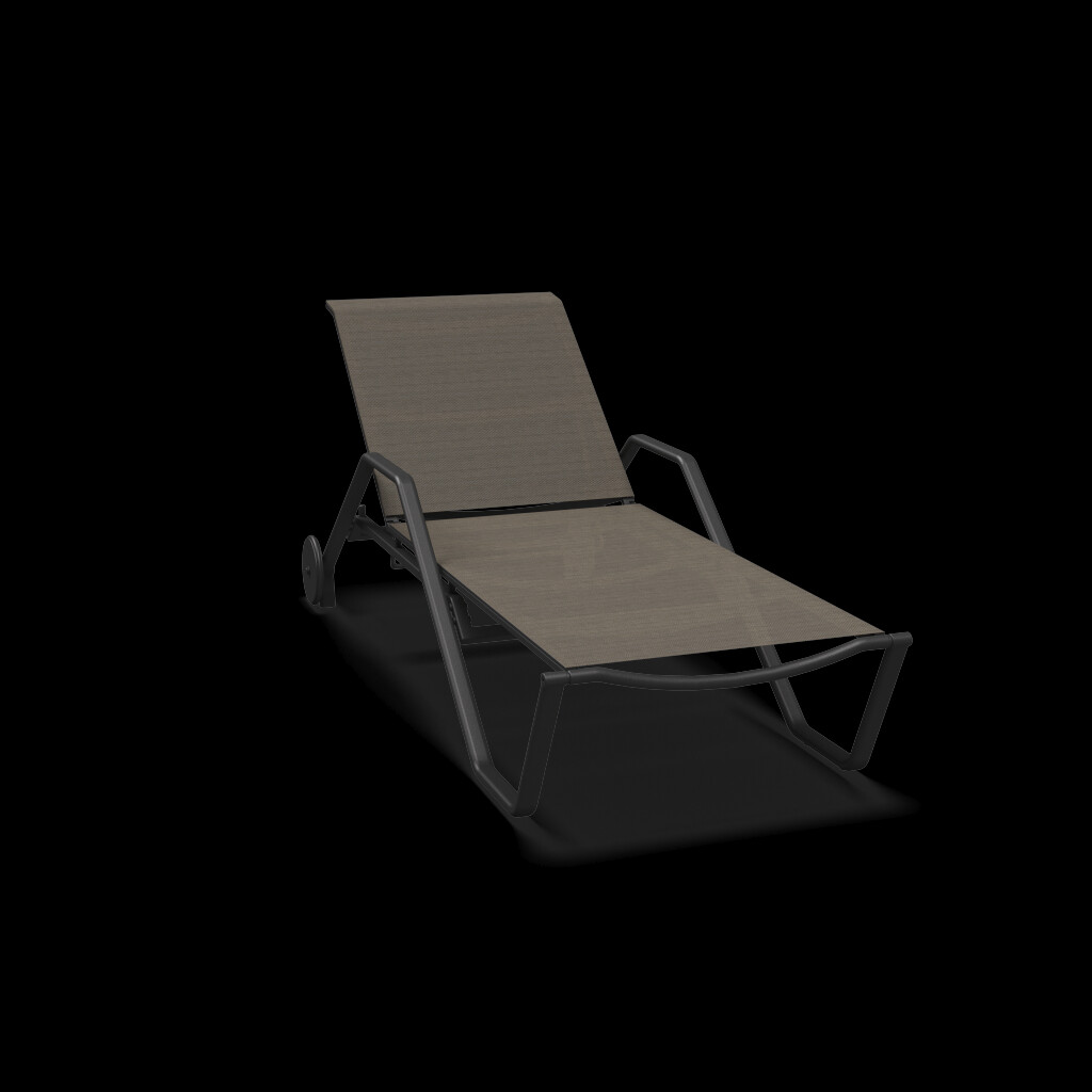 Gloster 180 stacking lounger with aluminum frame and granite sling