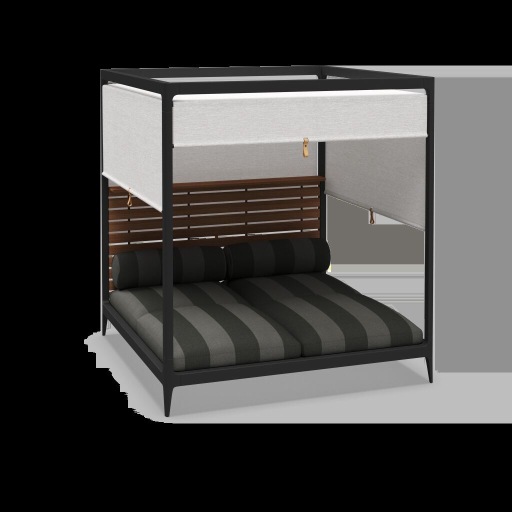 Grid CabanaDaybed with Teak Back & Screens