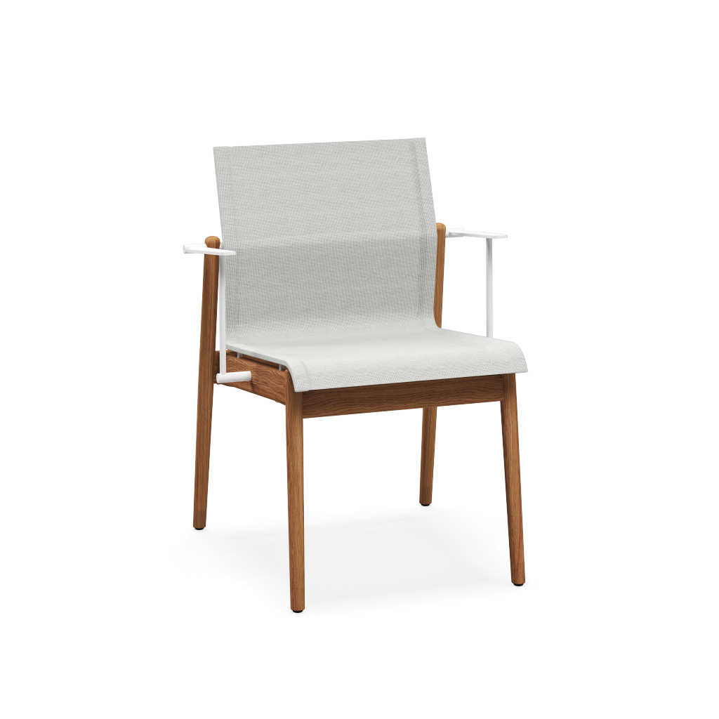 SwayTeak Stacking Dining Chair with Arms