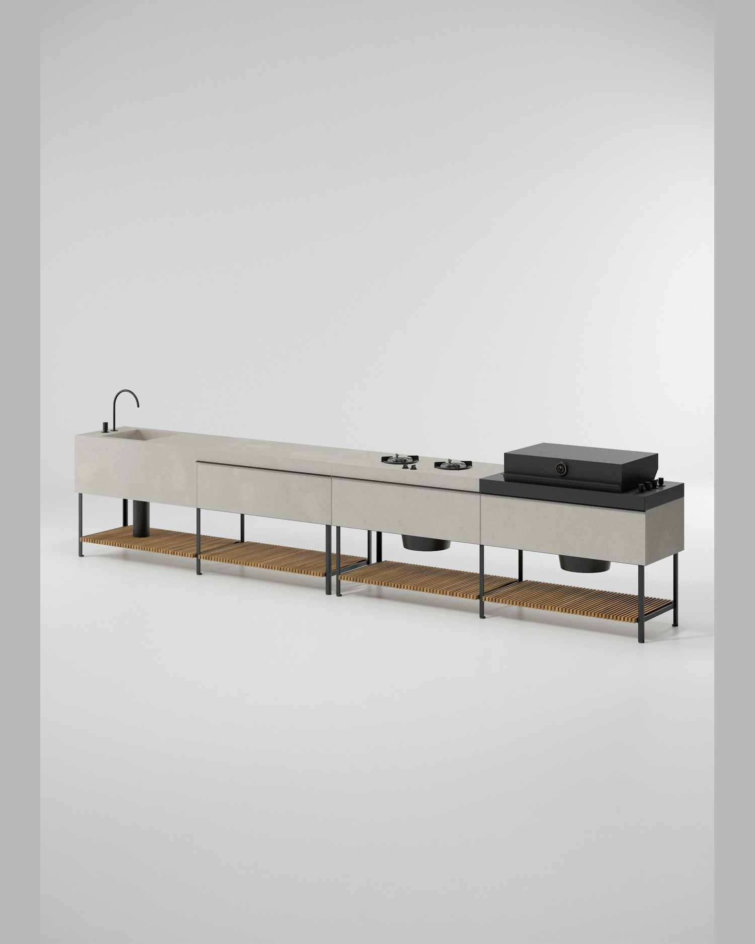 Base Kitchen Quadruple Module