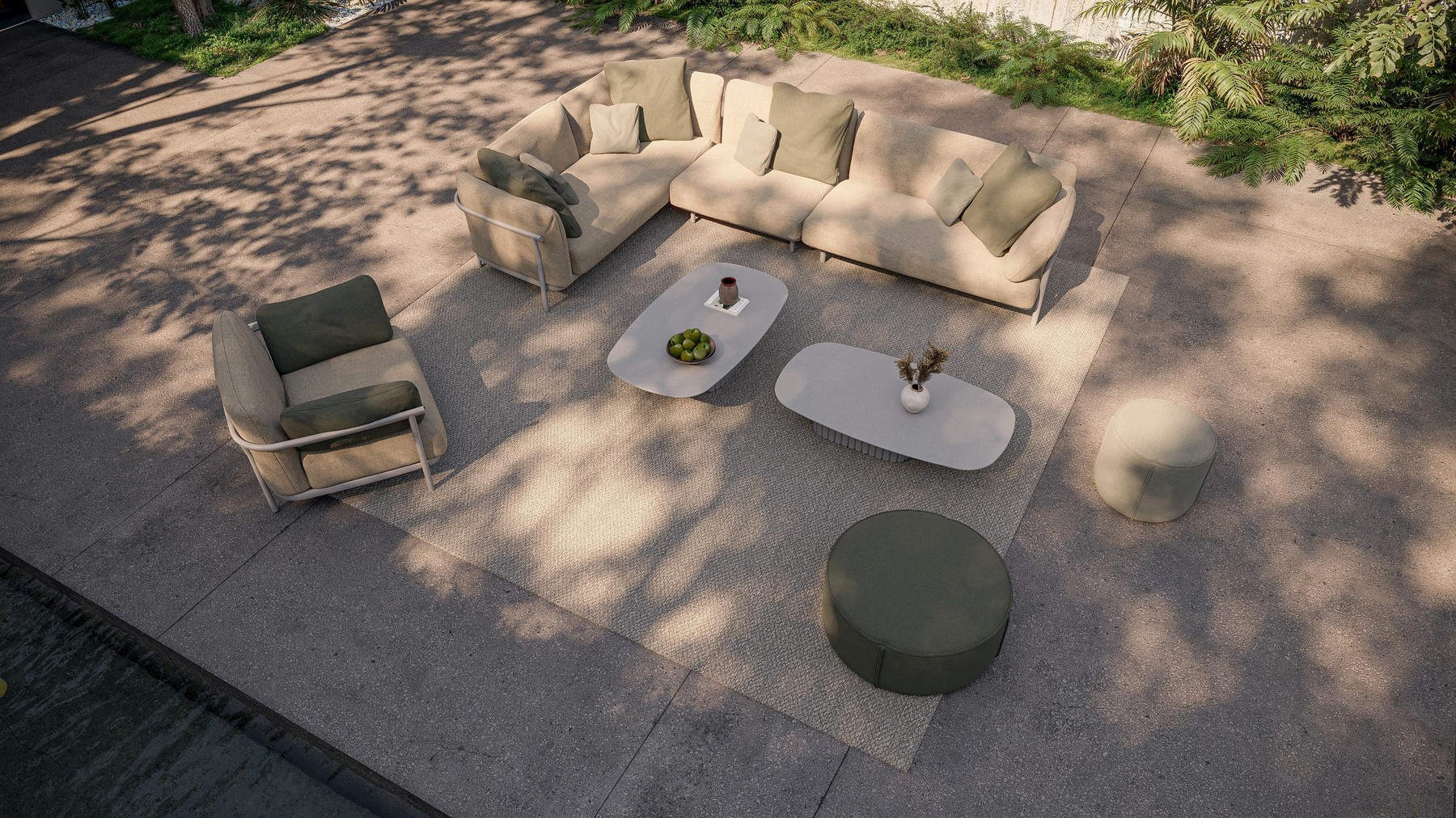 Mareno outdoor rug by Manutti Design Studio for Manutti