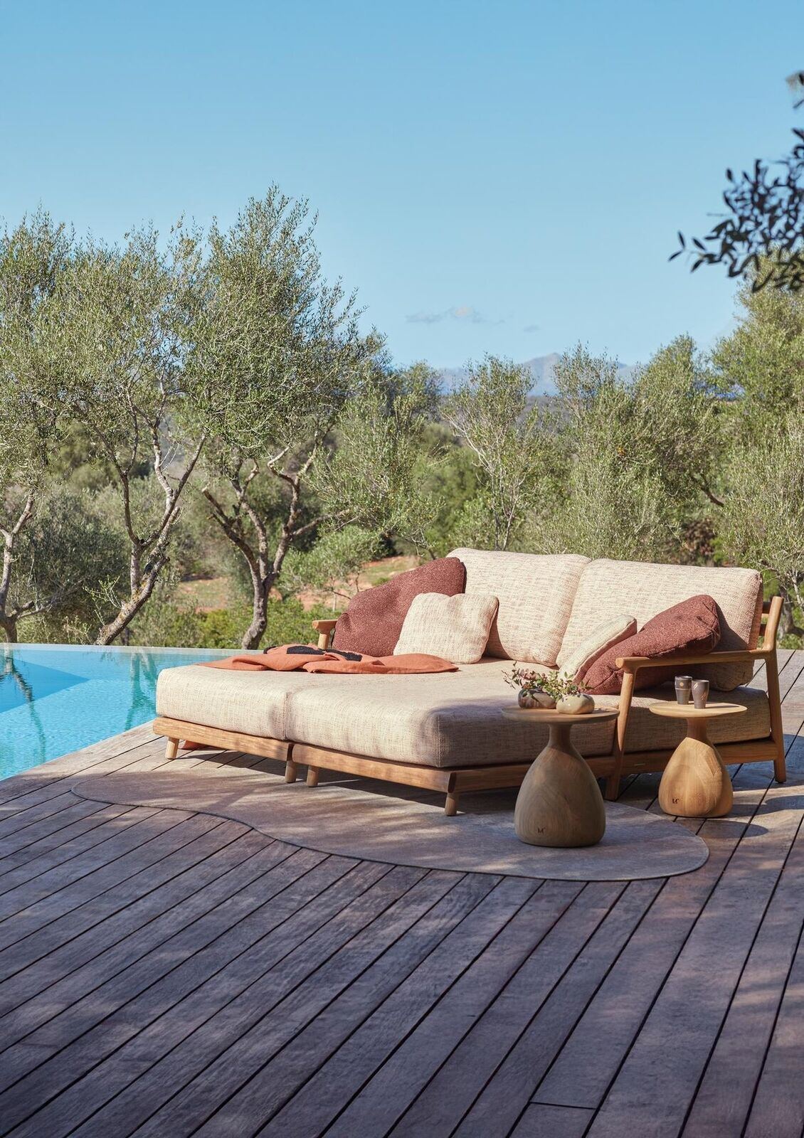 Muyu chaise longue left, teak