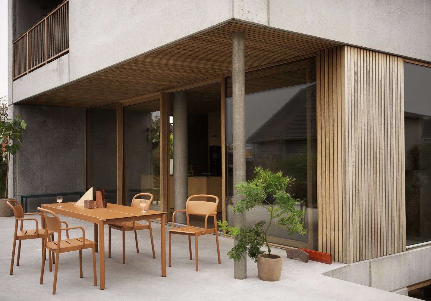 Linear Steel Coffee installation