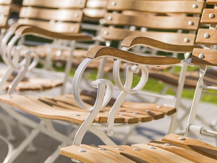 Classic curved back chair detail