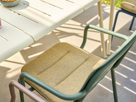 Vapio chair in Salbei with Elara Corn cushion